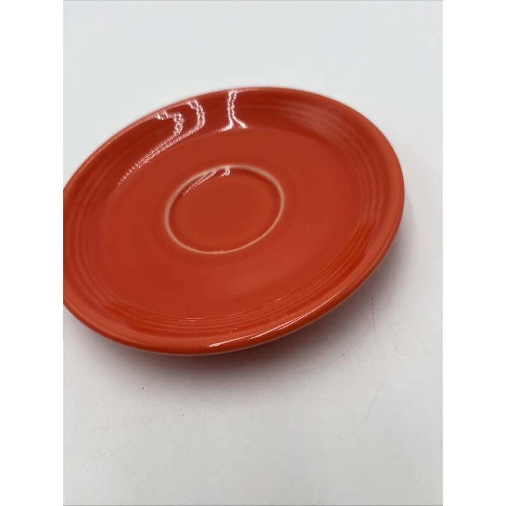Fiestaware Coffee Tea Cup & Saucer Homer‎ Laughlin Co HLC USA Orange With Lead